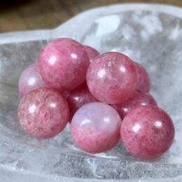 Gemmy Rhodonite in Quartz Mini Sphere