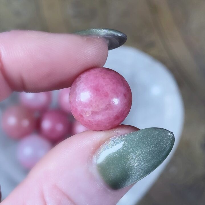 Gemmy Rhodonite in Quartz Mini Sphere