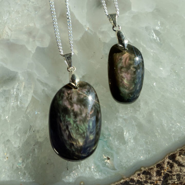 Guiding Light Rainbow Obsidian Pendant