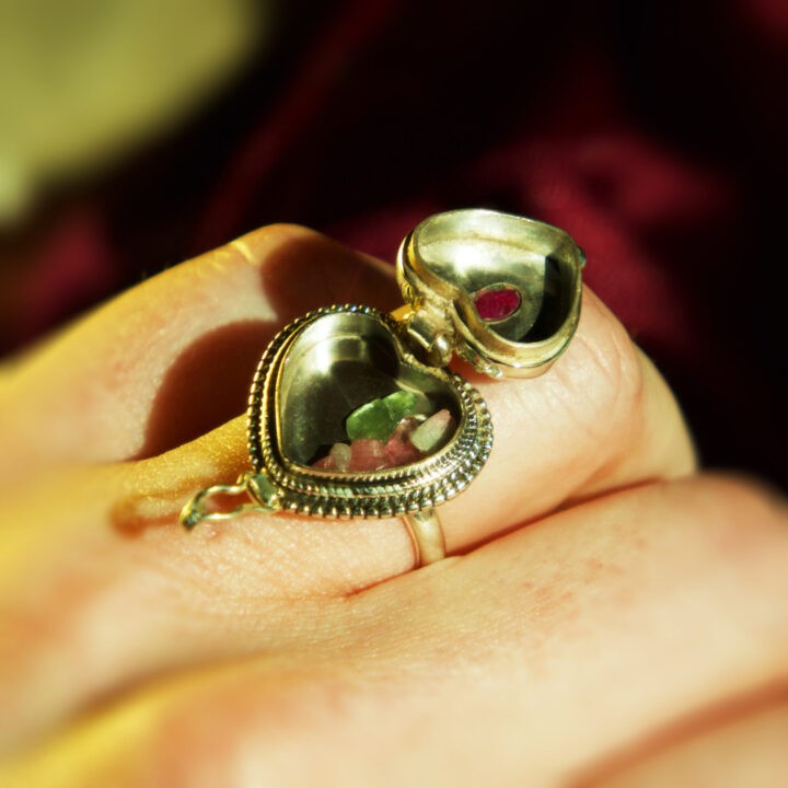 Passion & Intrigue Ruby Poison Ring with Watermelon Tourmaline