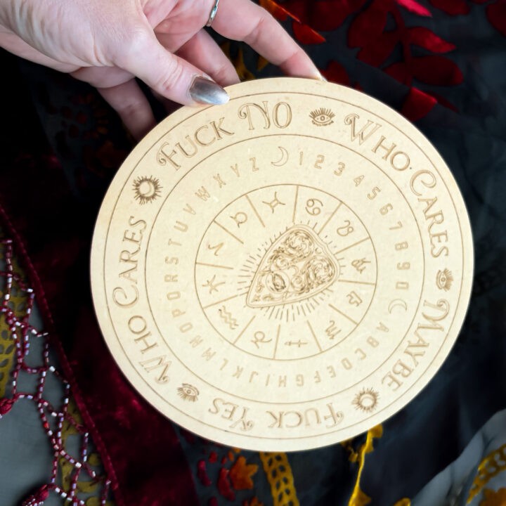 Hell Yes or Hell No Divination Board with Yellow Amblygonite Pendulum