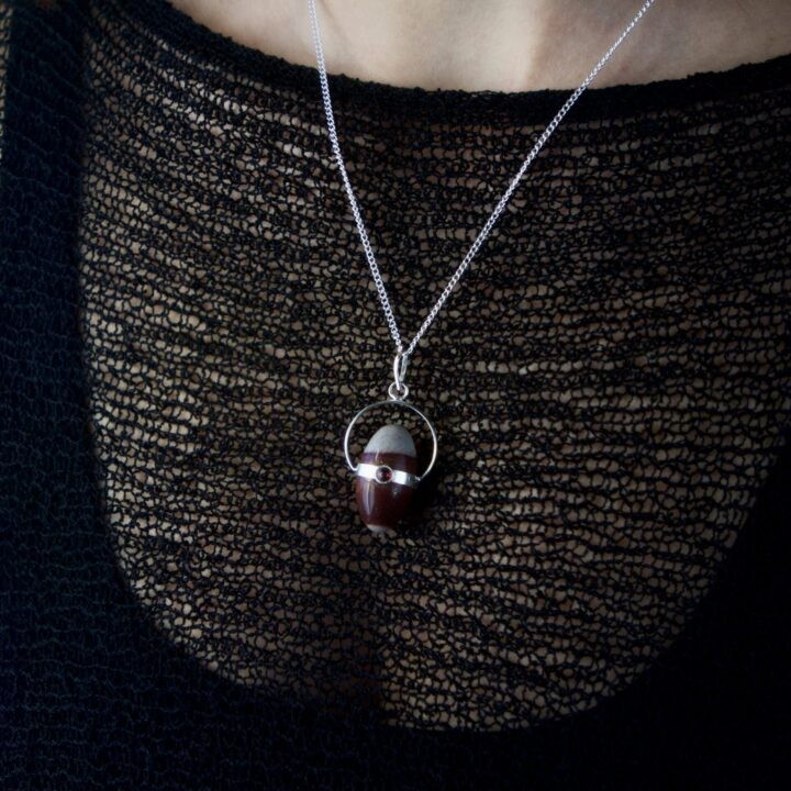 Manifest Your Passion Shiva Lingam with Almandine Garnet Pendant