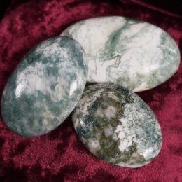 Scolecite with Peach Stilbite and Green Stilbite Palm Stone