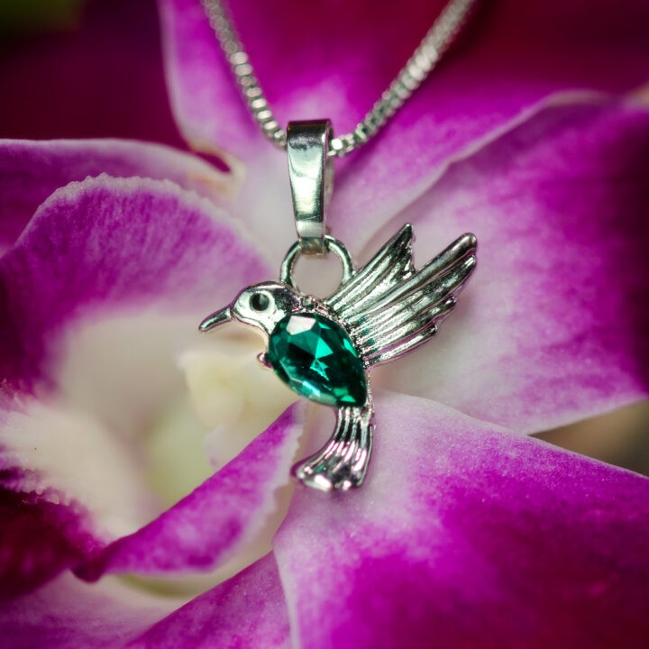 Grounded Joy Hummingbird Zircon Pendant