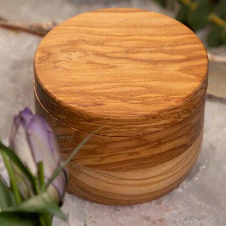 Olive Wood Bowl with Himalayan Salt and Tumbled Shungite