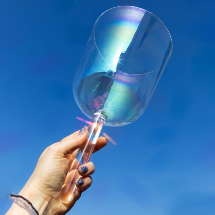 Angel Aura Quartz Singing Bowl with Handle