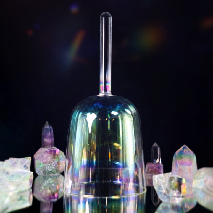 Angel Aura Quartz Singing Bowl with Handle