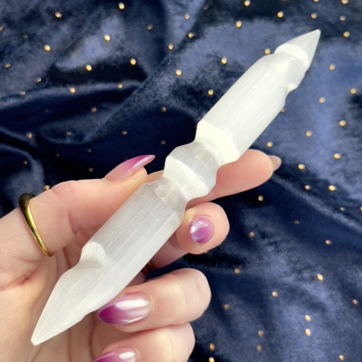 Double-Terminated Twisted Selenite Wand