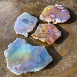 Angel Aura Flower Agate Slice