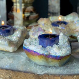 Angel Aura Apophyllite Tea Light Holder