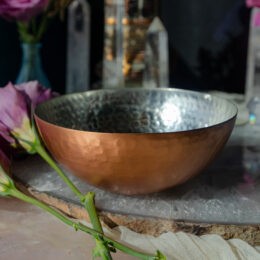 Hammered Copper Plated Silver Bowl