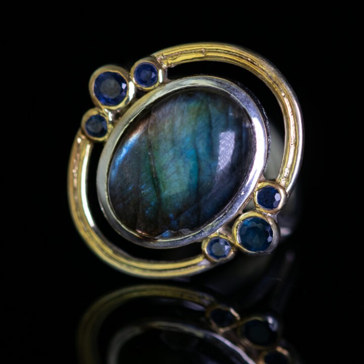 Labradorite & Blue Sapphire Ring