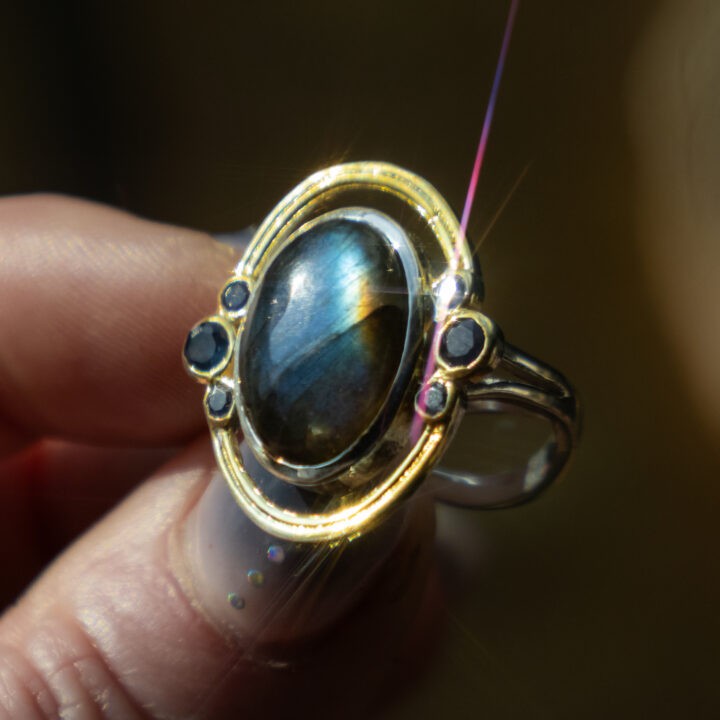 Labradorite & Blue Sapphire Ring