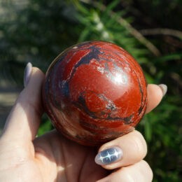 Snakeskin Jasper and Specular Hematite Sphere