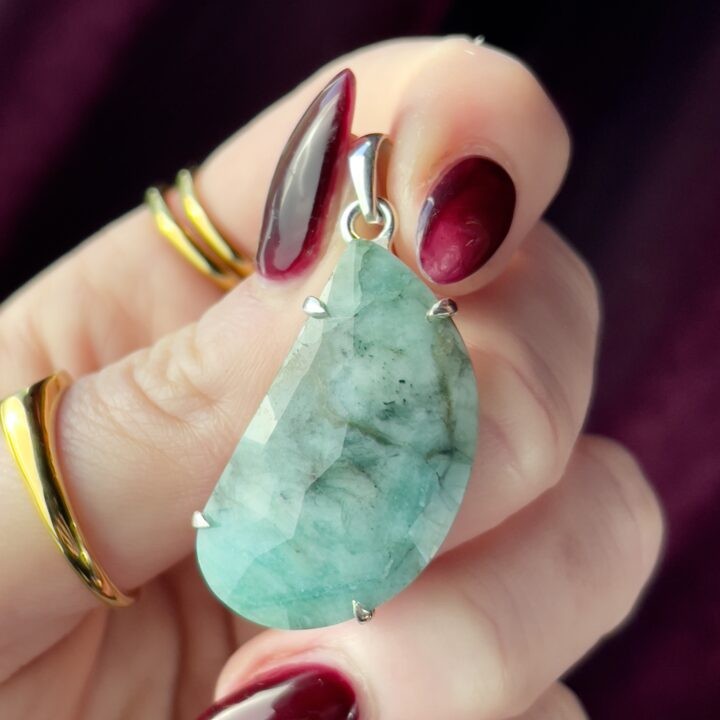 Gemstone Sale: Freeform Emerald Pendant