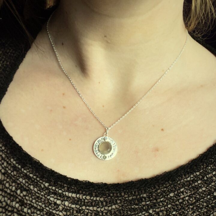 Moon Phase Black Moonstone Pendant