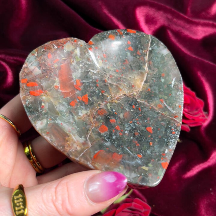 African Bloodstone Heart Bowl