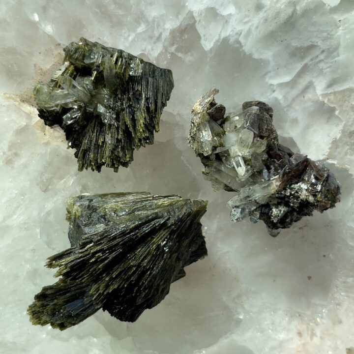 Natural Epidote with Axinite Cluster