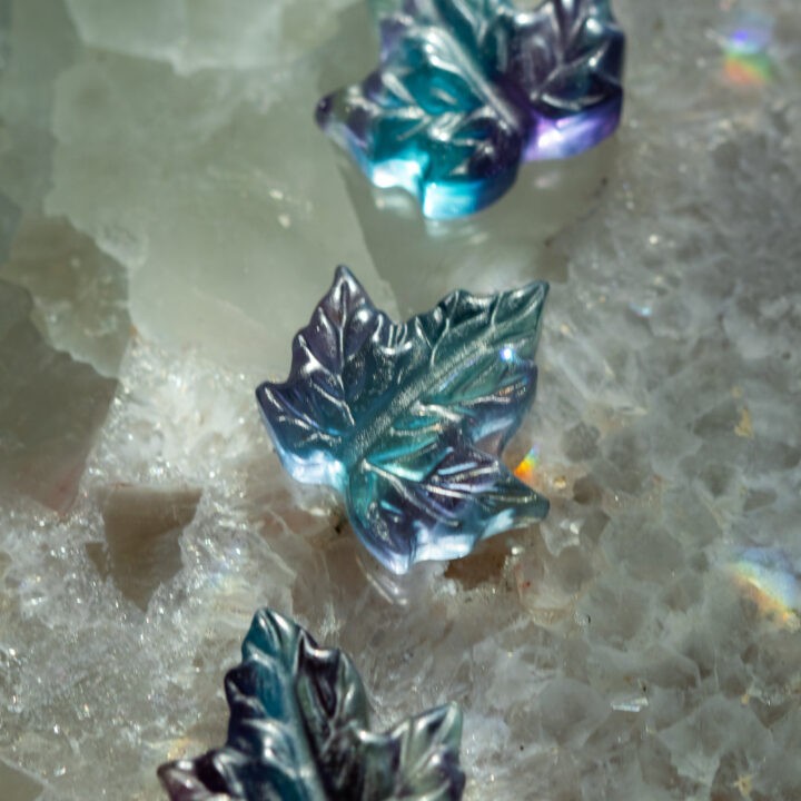 Rainbow Fluorite Mini Leaf