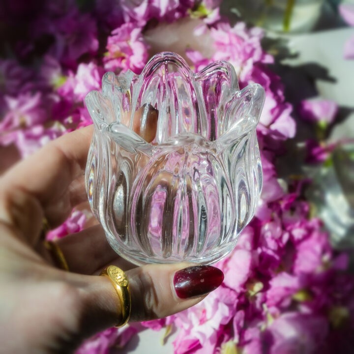 Glass Tulip Tea Light Holder