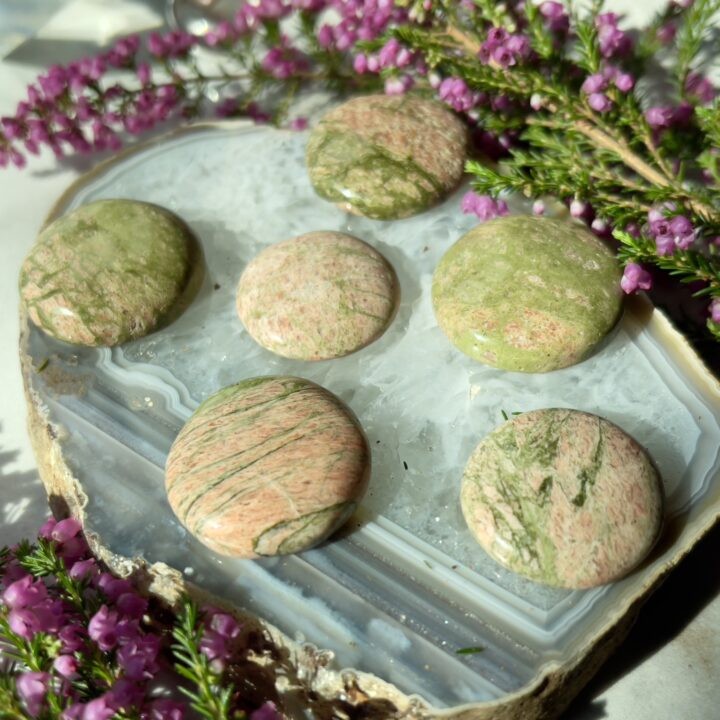 Unakite Jasper Mini Palm Stone