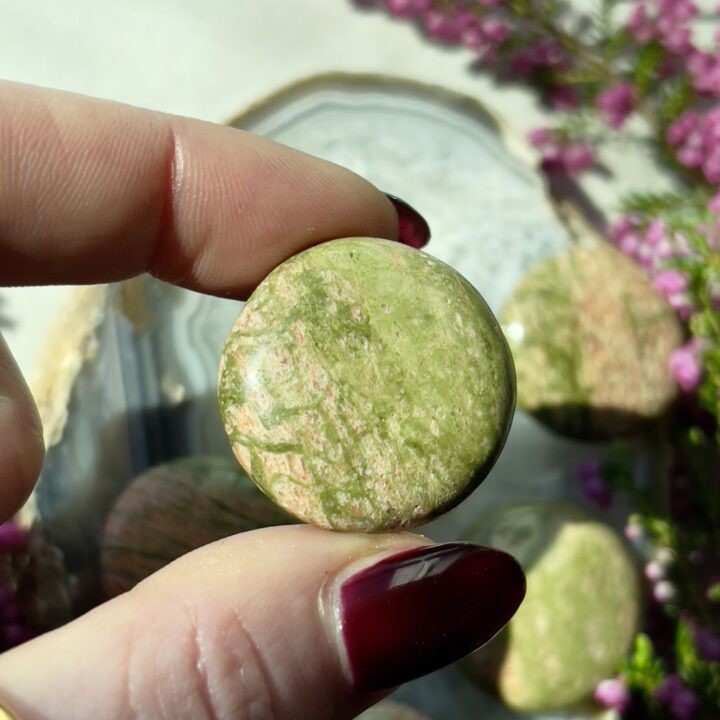 Unakite Jasper Mini Palm Stone