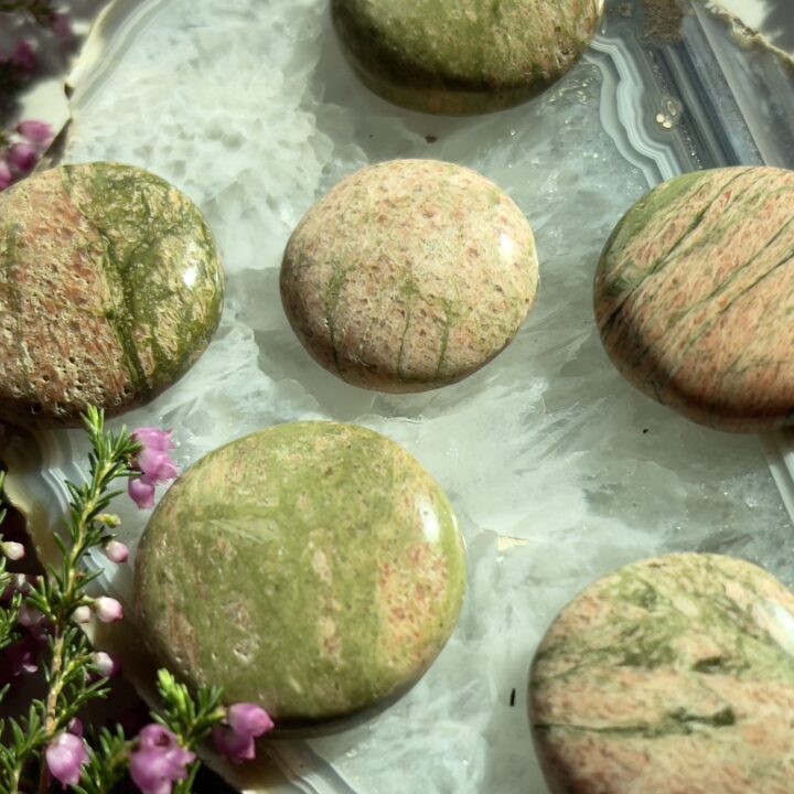 Unakite Jasper Mini Palm Stone