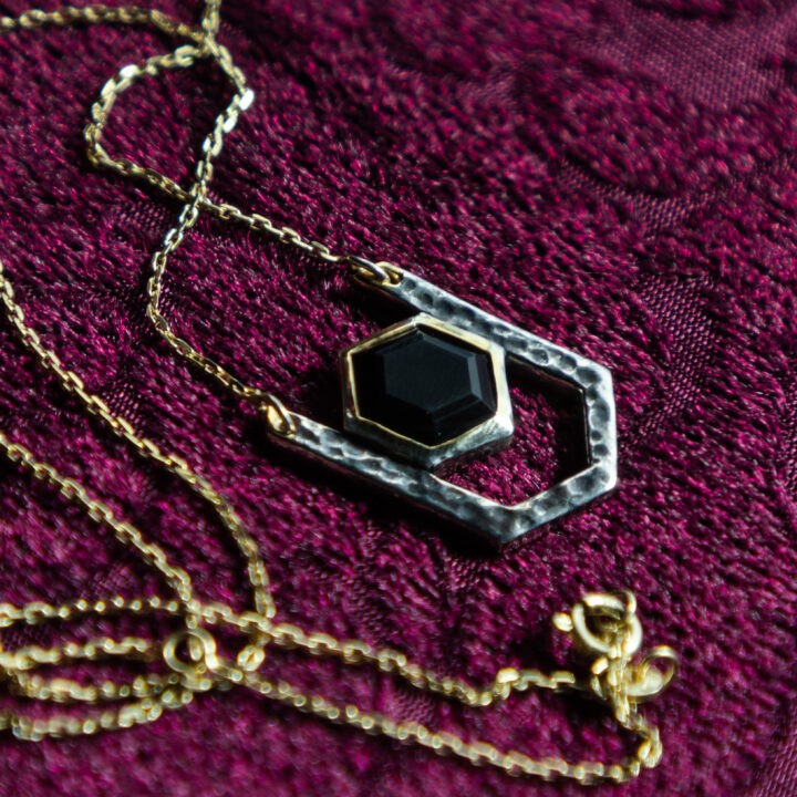 Black Onyx Hexagon Necklace