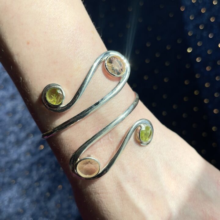 Gemstone Sale: Openwork Peridot and Citrine Cuff