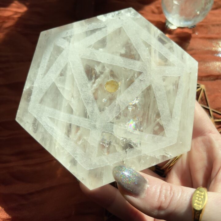 Sacred Geometry Quartz Charging Plate