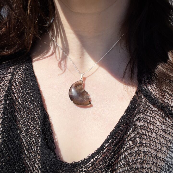 Smoky Quartz Mini Moon Pendant