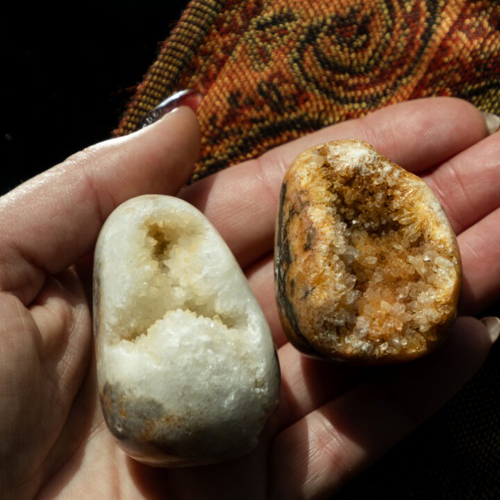 Tumbled Druzy Dendritic Sulfur Quartz