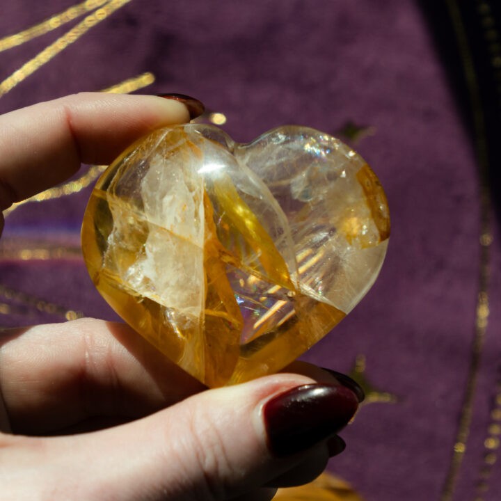 Golden Healer Quartz Heart