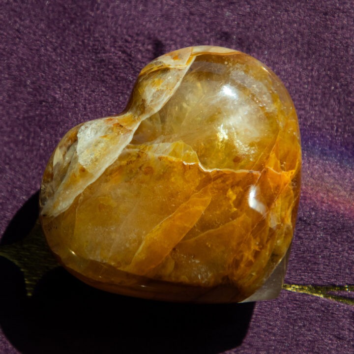 Golden Healer Quartz Heart