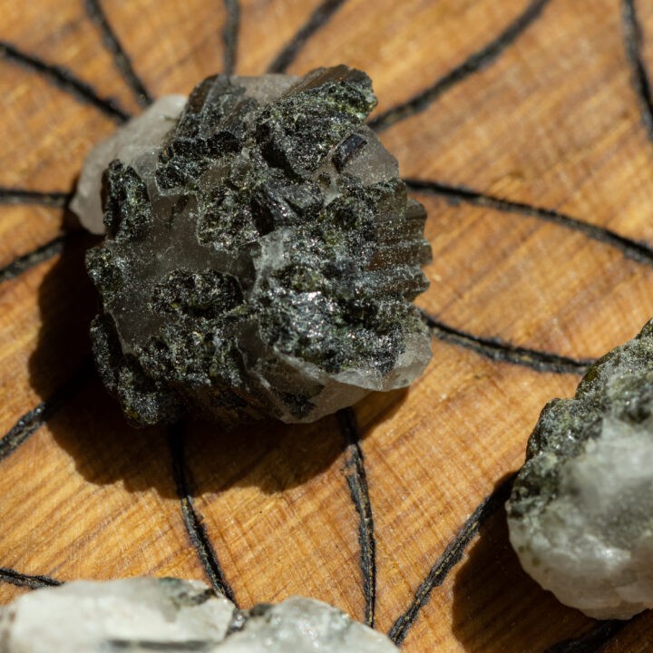 Natural Green Tourmaline in Quartz