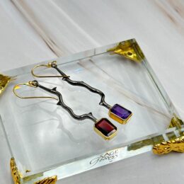 Amethyst and Garnet Earrings