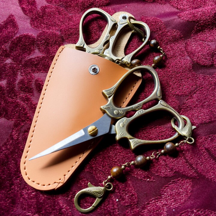 Apothecary Herb Scissors with Bronzite Beads