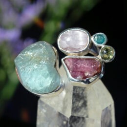 Emotional Oasis Aquamarine & Kunzite Ring