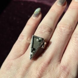 Gemstone Sale: Shungite & White Topaz Basket Ring