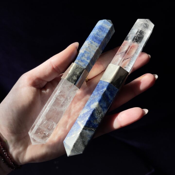 Misfit Minerals: Sphinx Lapis Lazuli & Clear Quartz Double Terminated Wand