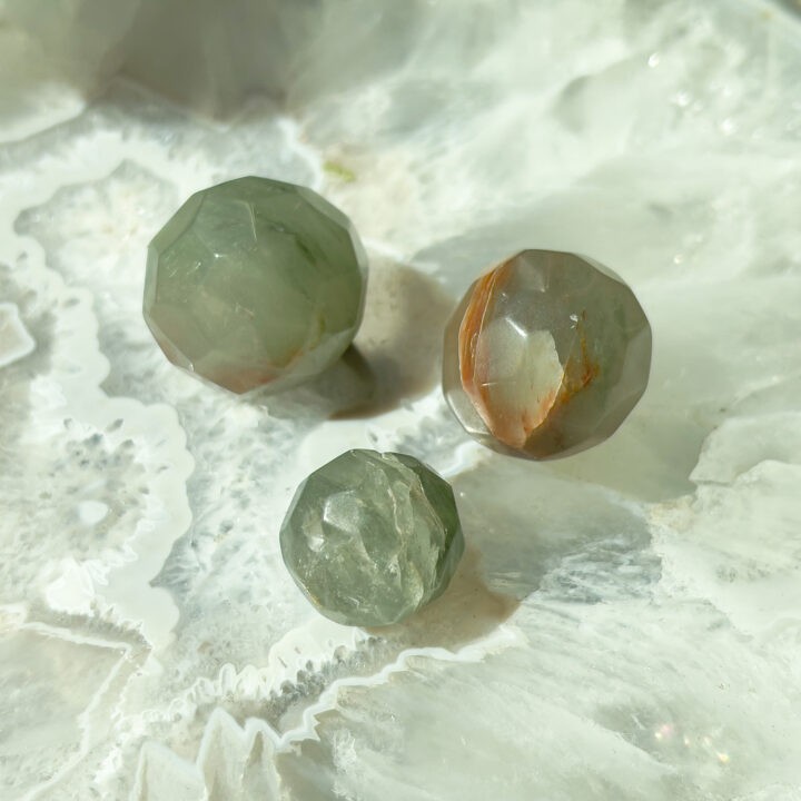 Actinolite Mini Faceted Sphere