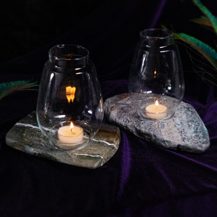 Ocean Jasper Tea Light Holder