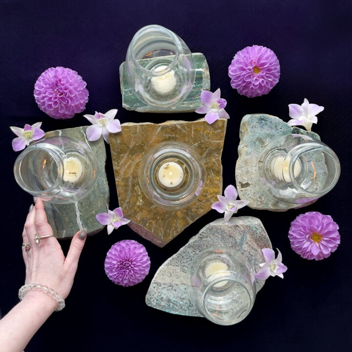 Ocean Jasper Tea Light Holder