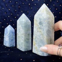 Misfit Minerals: Diopside in Blue Calcite Obelisk