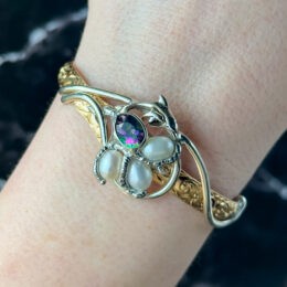 Gemstone Sale: Pearl, Mystic Fire Topaz & Amethyst Dolphin Cuff