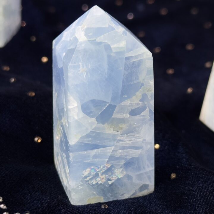 Misfit Minerals: Diopside in Blue Calcite Obelisk