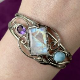 Gemstone Sale: Amethyst, Moonstone & Larimar Cuff