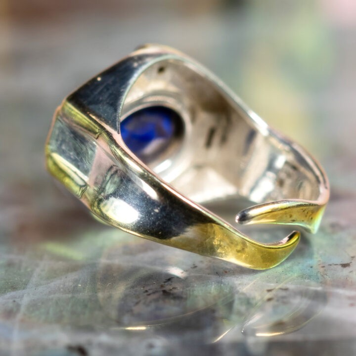 Lapis Lazuli, Blue Sapphire & Iolite Eye Ring