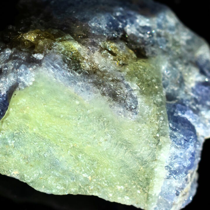 Natural Prehnite with Tanzanite