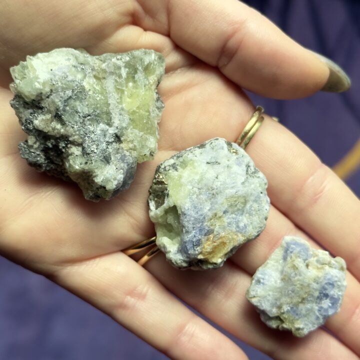 Natural Prehnite with Tanzanite